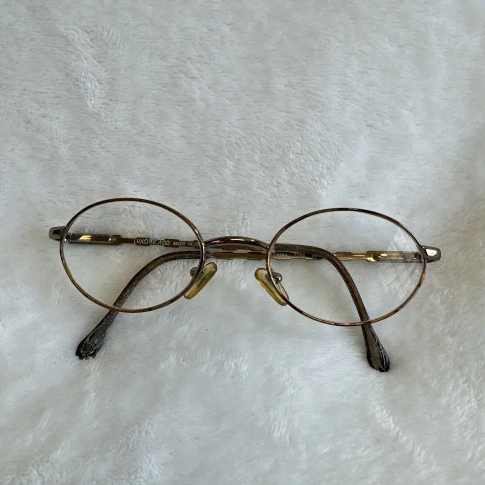 LUXOTTICA Round Metal Eyeglasses Frames Made in Italy LU‎ 2194 T285 49 19 130